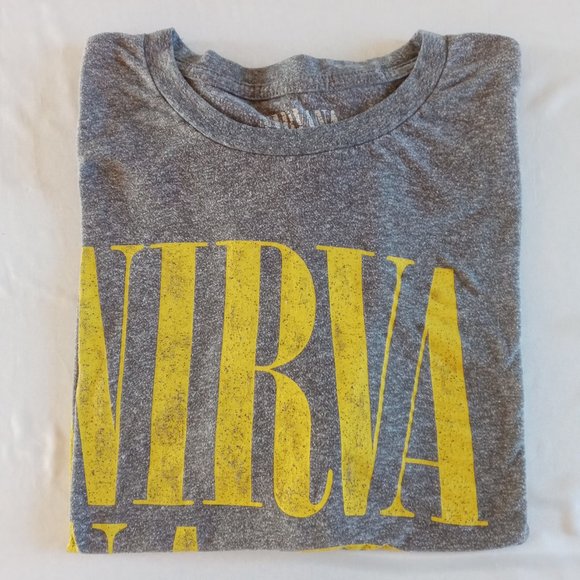 Nirvana spell out happy face grey flecks Tee size XL - Picture 6 of 6